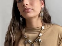 Dehlia Brass and Rhodium Statement Earrings with Dreya Brass and Rhodium Necklace Video